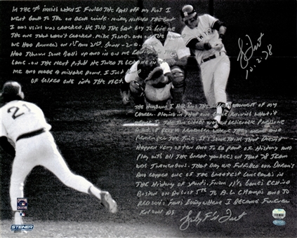 Bucky Dent Signed & Inscribed 16x20 Home Run Against Boston Red Sox Photograph (Steiner & Fanatics)